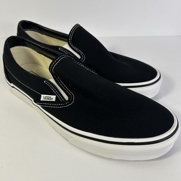 Vans Shoes Mens 9 Black Canvas Classic Slip On Casual Sneakers Comfort main image 5